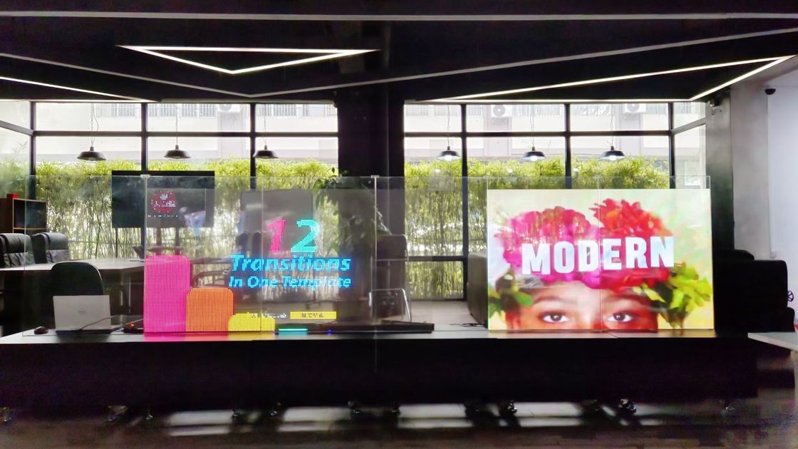 İçeride Su geçirmez Şeffaf LED Tabela, Çok renkli LED Şeffaf Film Ekranı